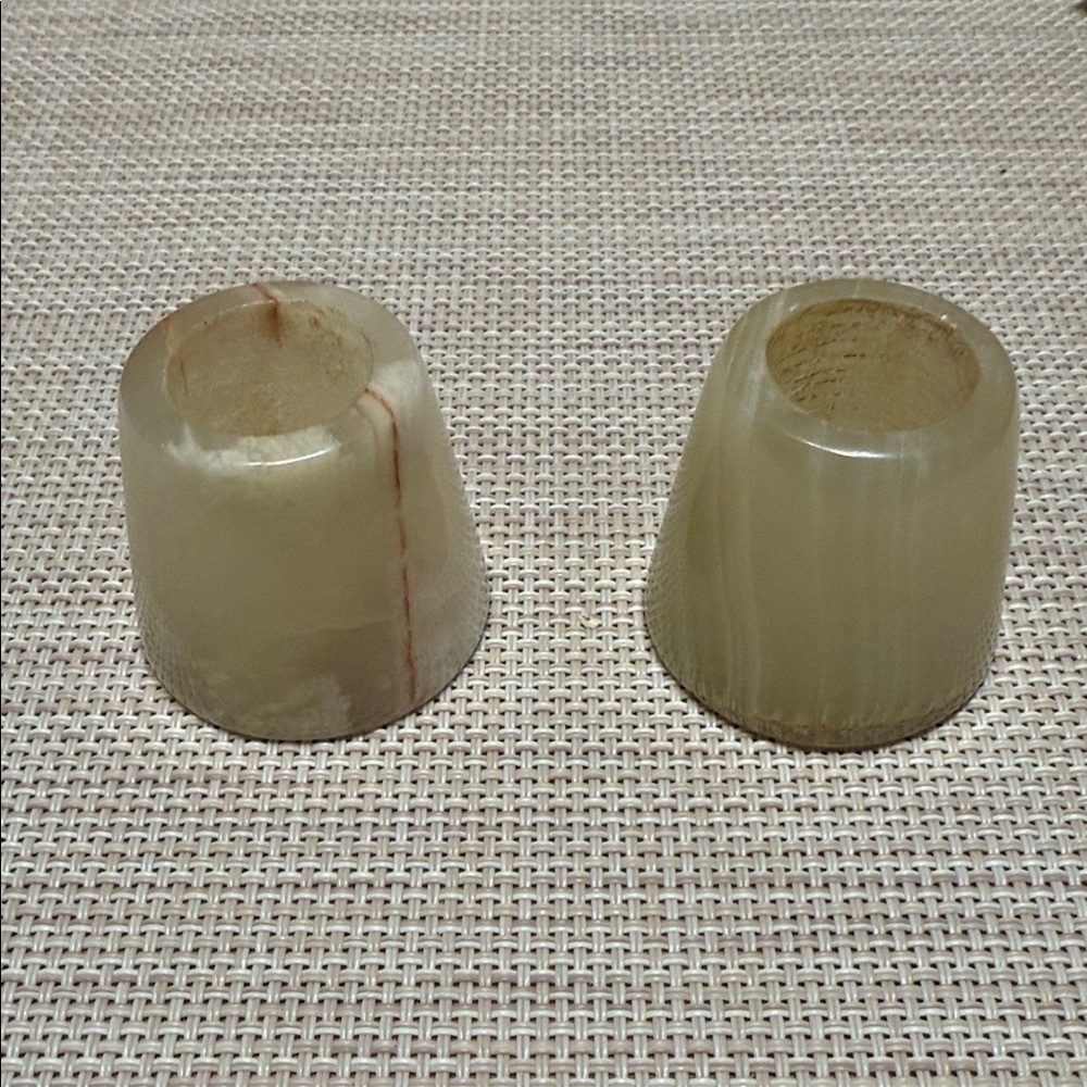 Sophisticated Genuine Onyx Candle Holders